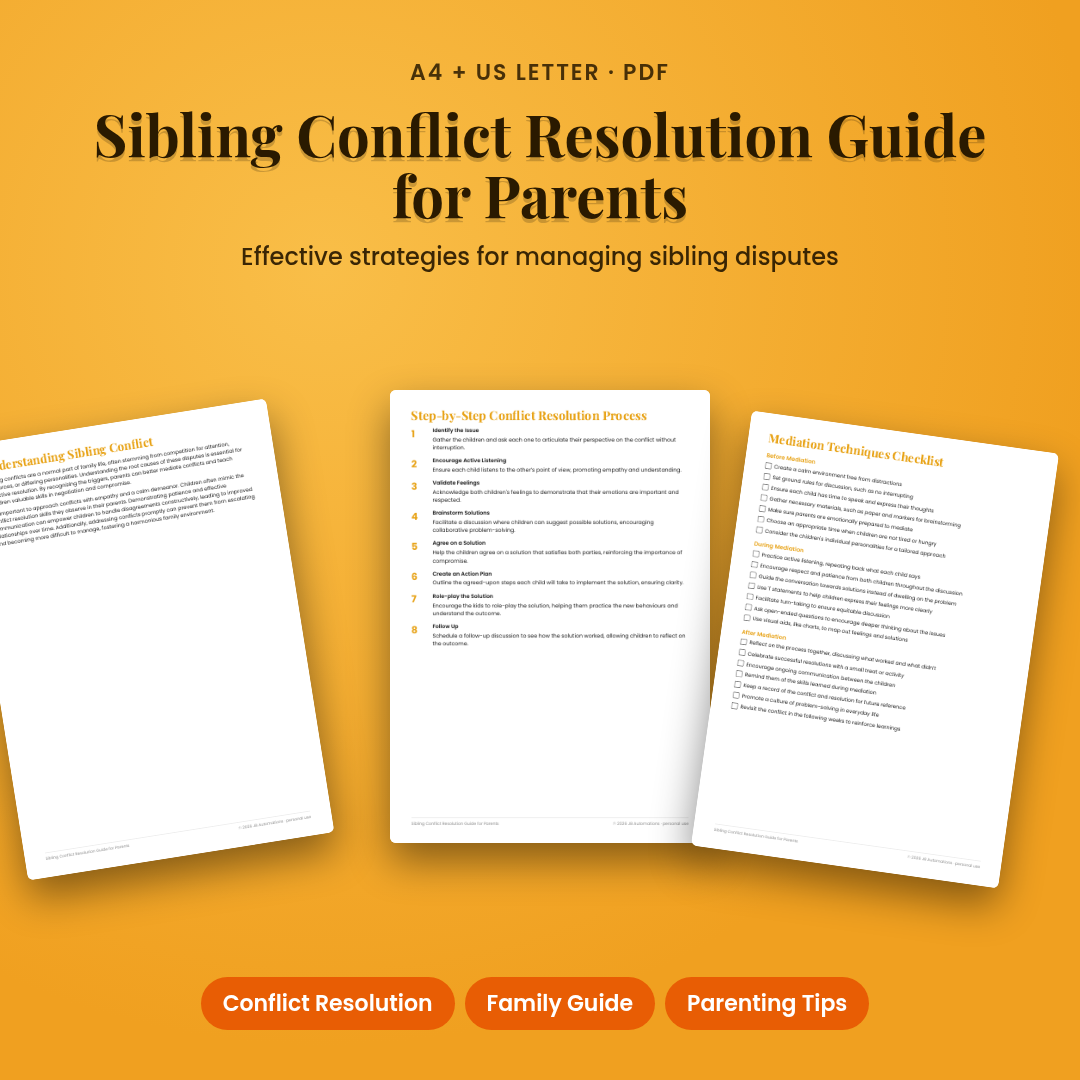 Sibling Conflict Resolution Guide for Parents