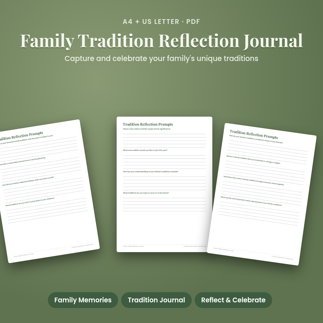 Family Tradition Reflection Journal