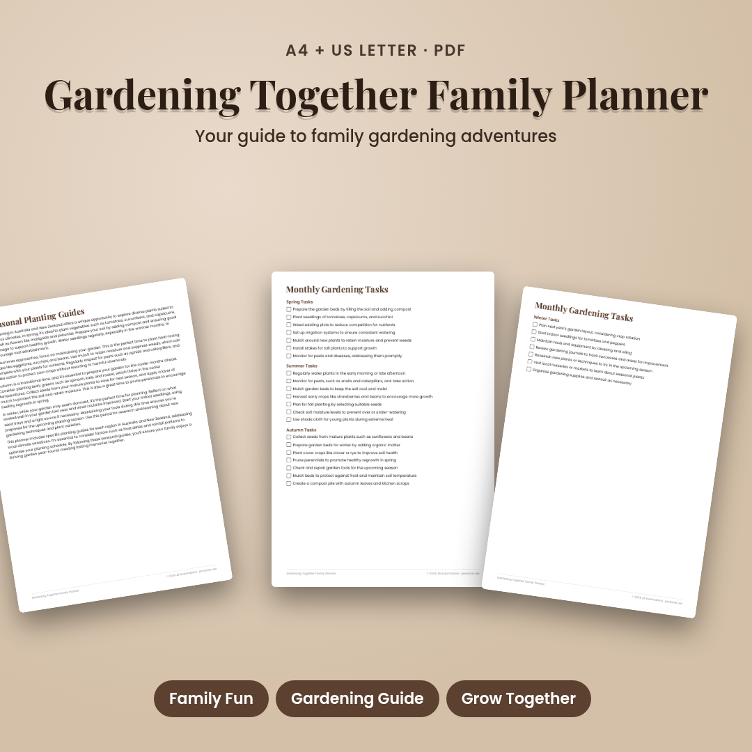 Gardening Together Family Planner