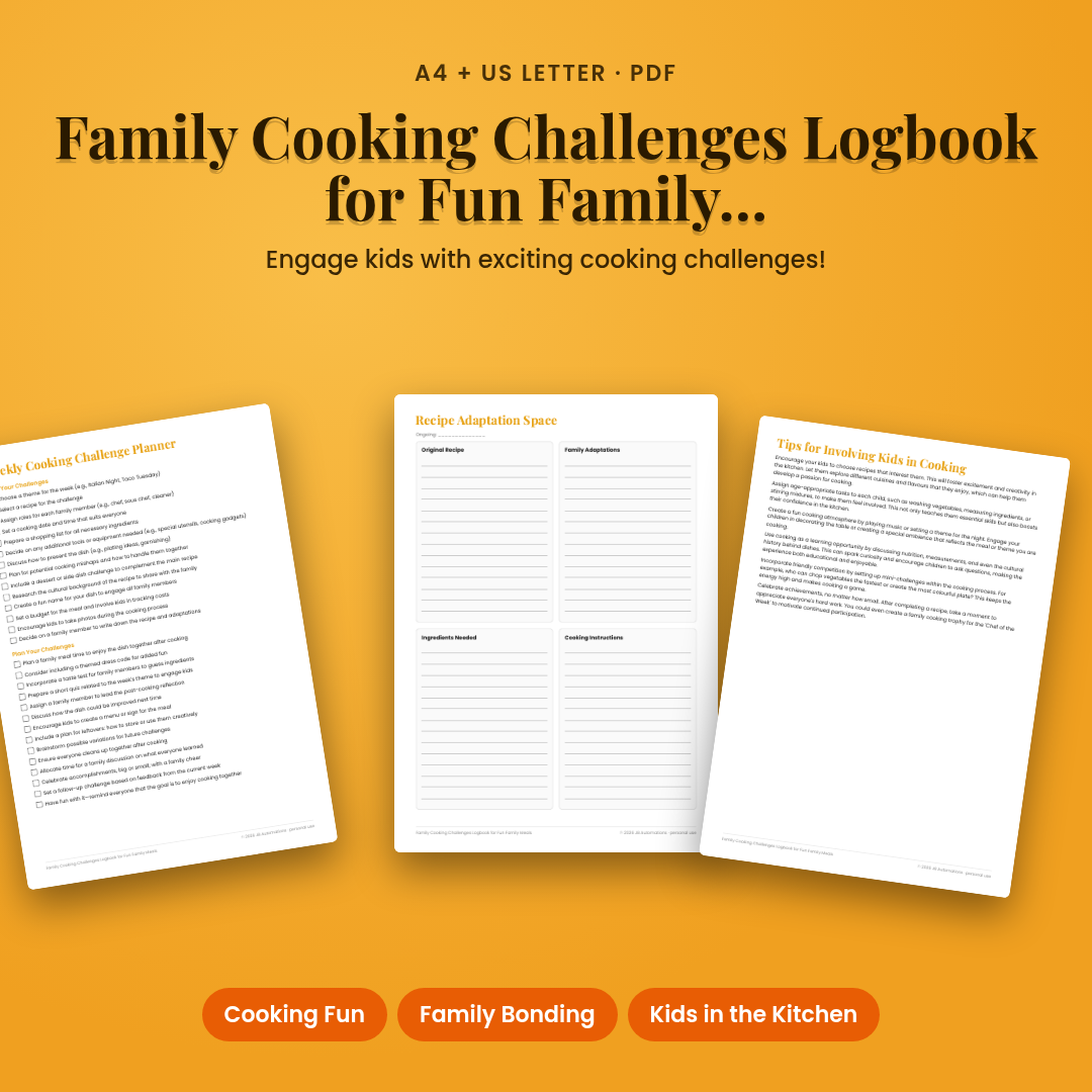 Family Cooking Challenges Logbook for Fun Family Meals
