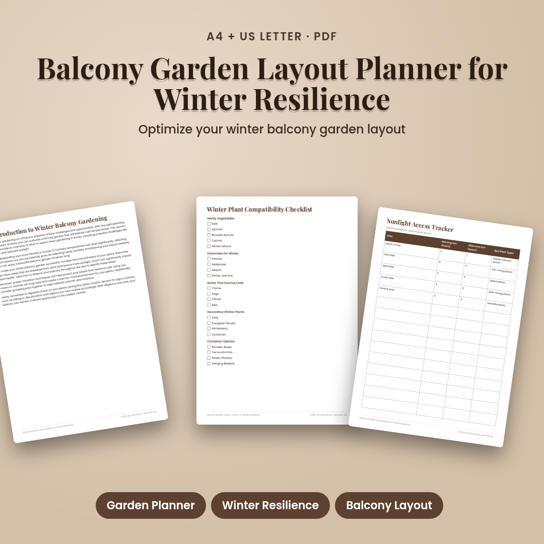 Balcony Garden Layout Planner for Winter Resilience