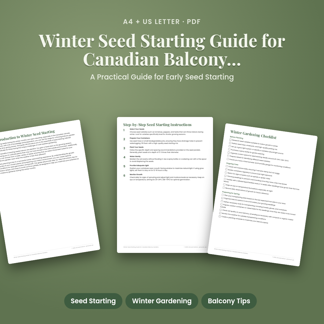 Winter Seed Starting Guide for Canadian Balcony Gardens