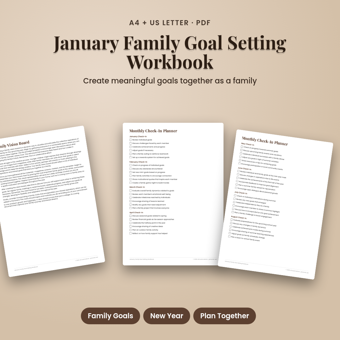 January Family Goal Setting Workbook