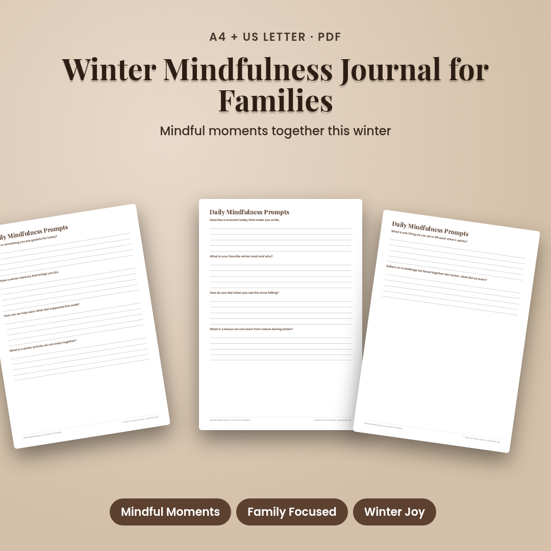 Winter Mindfulness Journal for Families