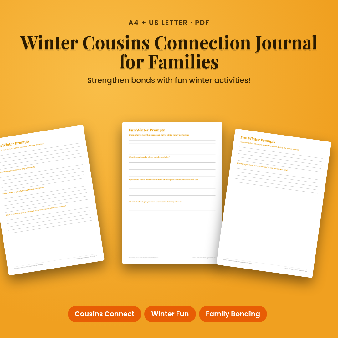 Winter Cousins Connection Journal for Families