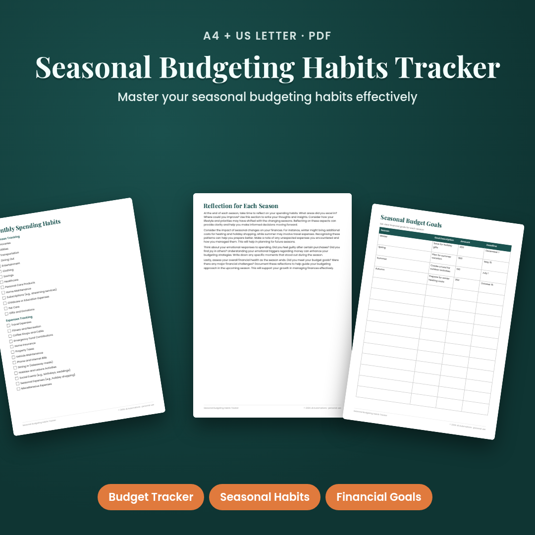 Seasonal Budgeting Habits Tracker