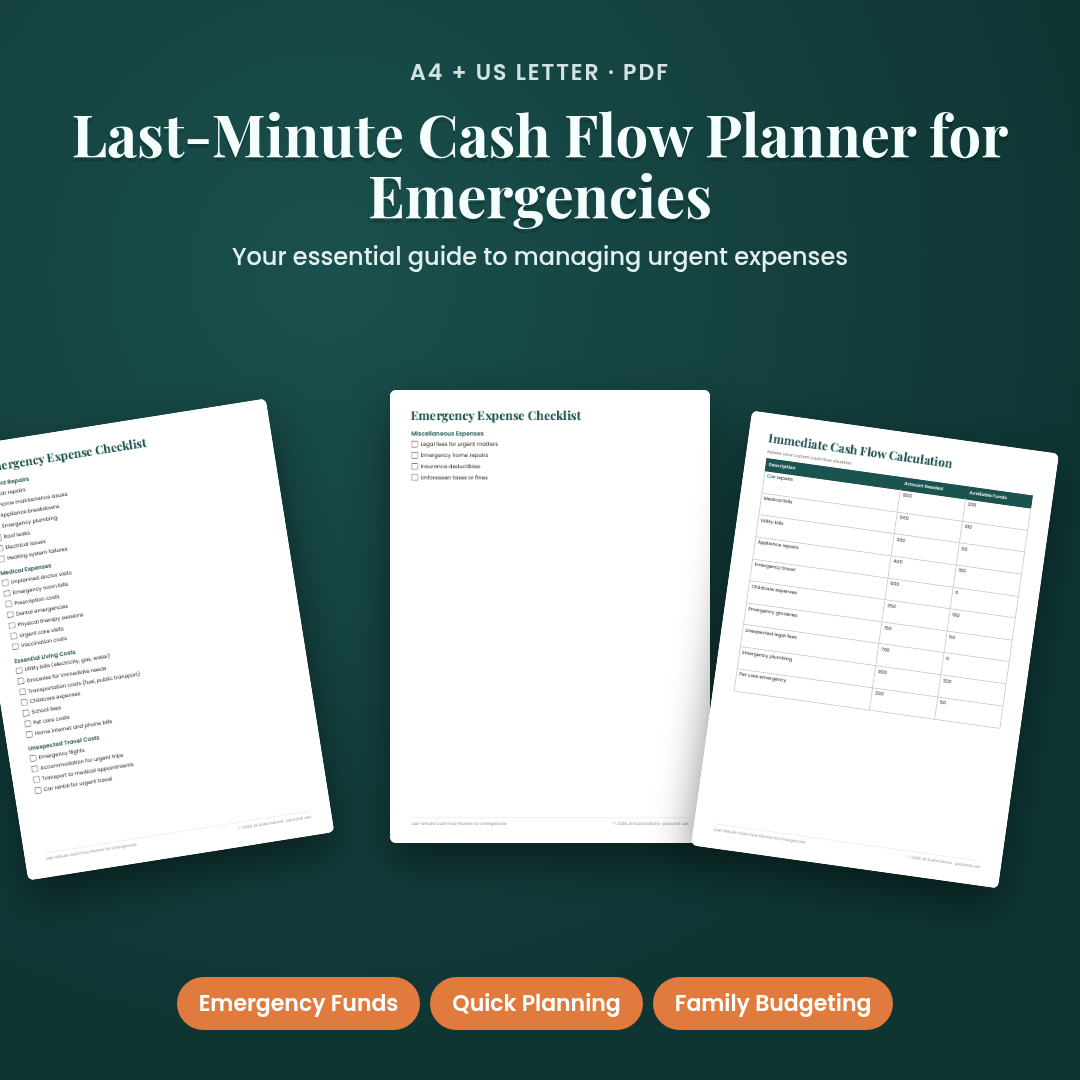 Last-Minute Cash Flow Planner for Emergencies
