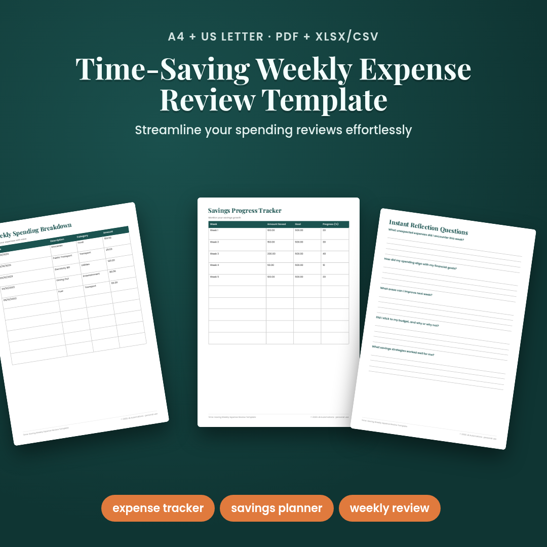 Time-Saving Weekly Expense Review Template