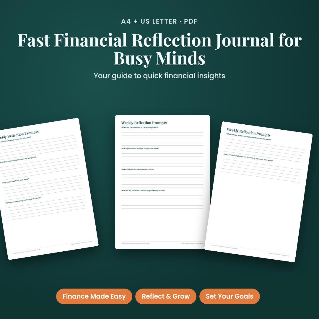 Fast Financial Reflection Journal for Busy Minds