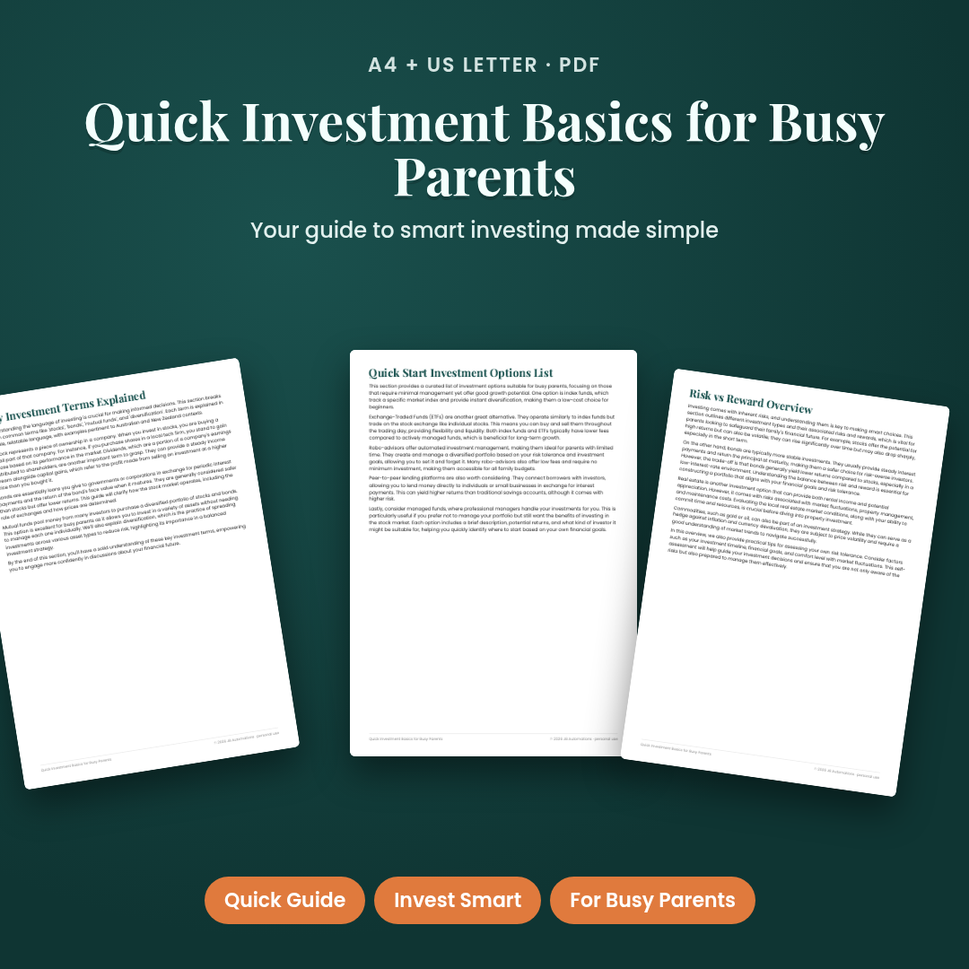 Quick Investment Basics for Busy Parents