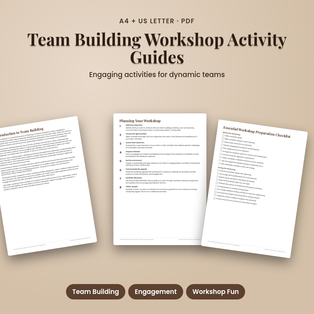 Team Building Workshop Activity Guides: Fun Engagement