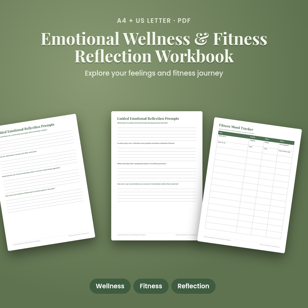 Emotional Wellness &amp; Fitness Reflection Workbook