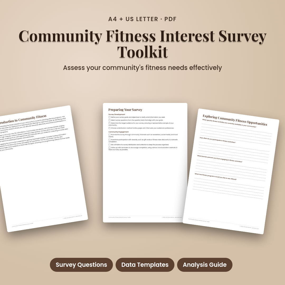 Community Fitness Interest Survey Toolkit