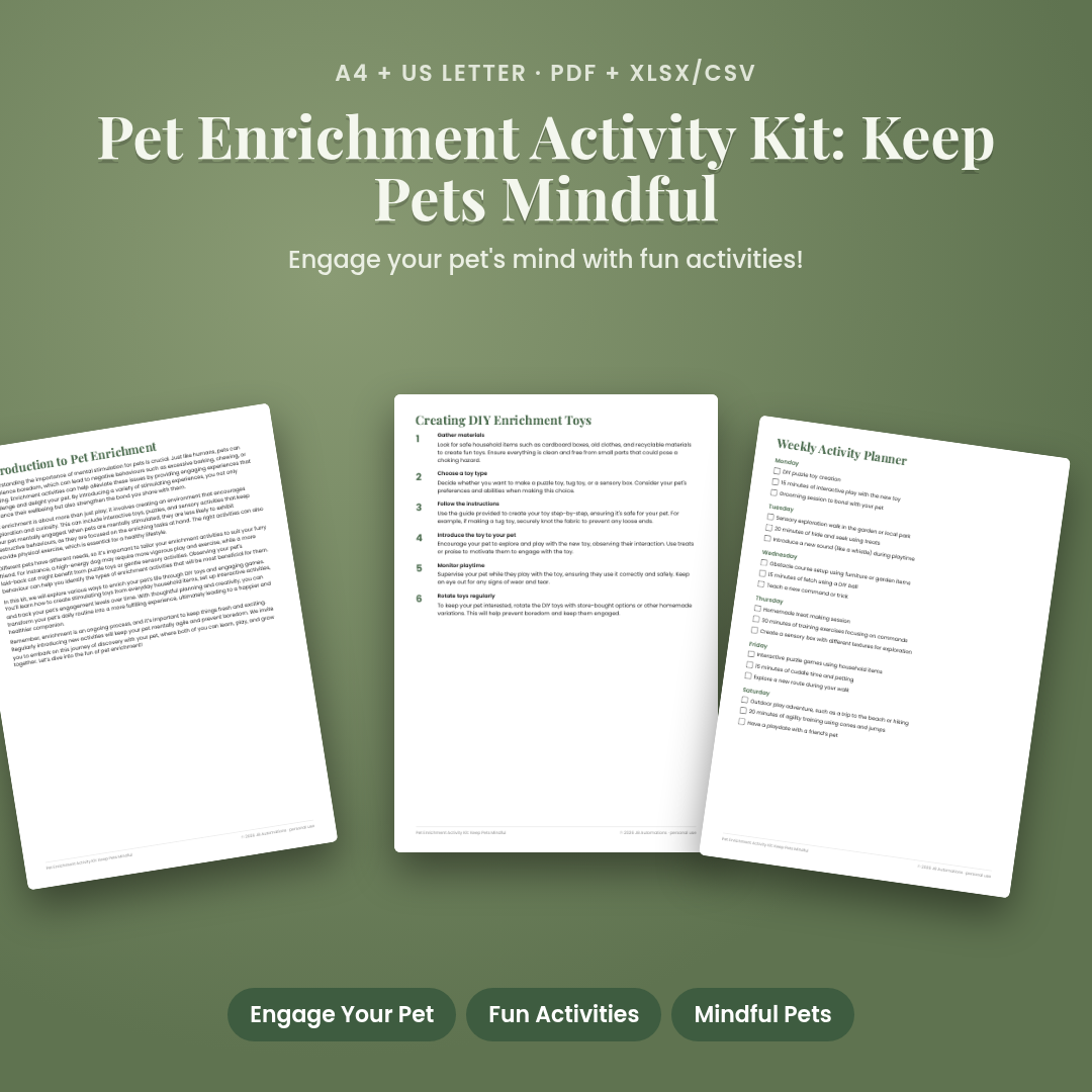 Pet Enrichment Activity Kit: Keep Pets Mindful