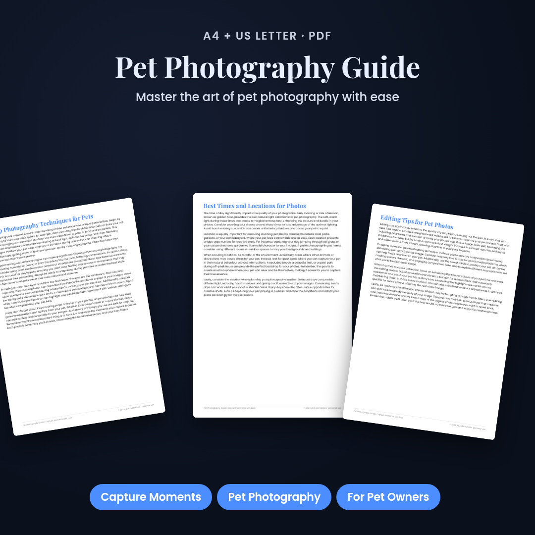 Pet Photography Guide: Capture Moments with Love