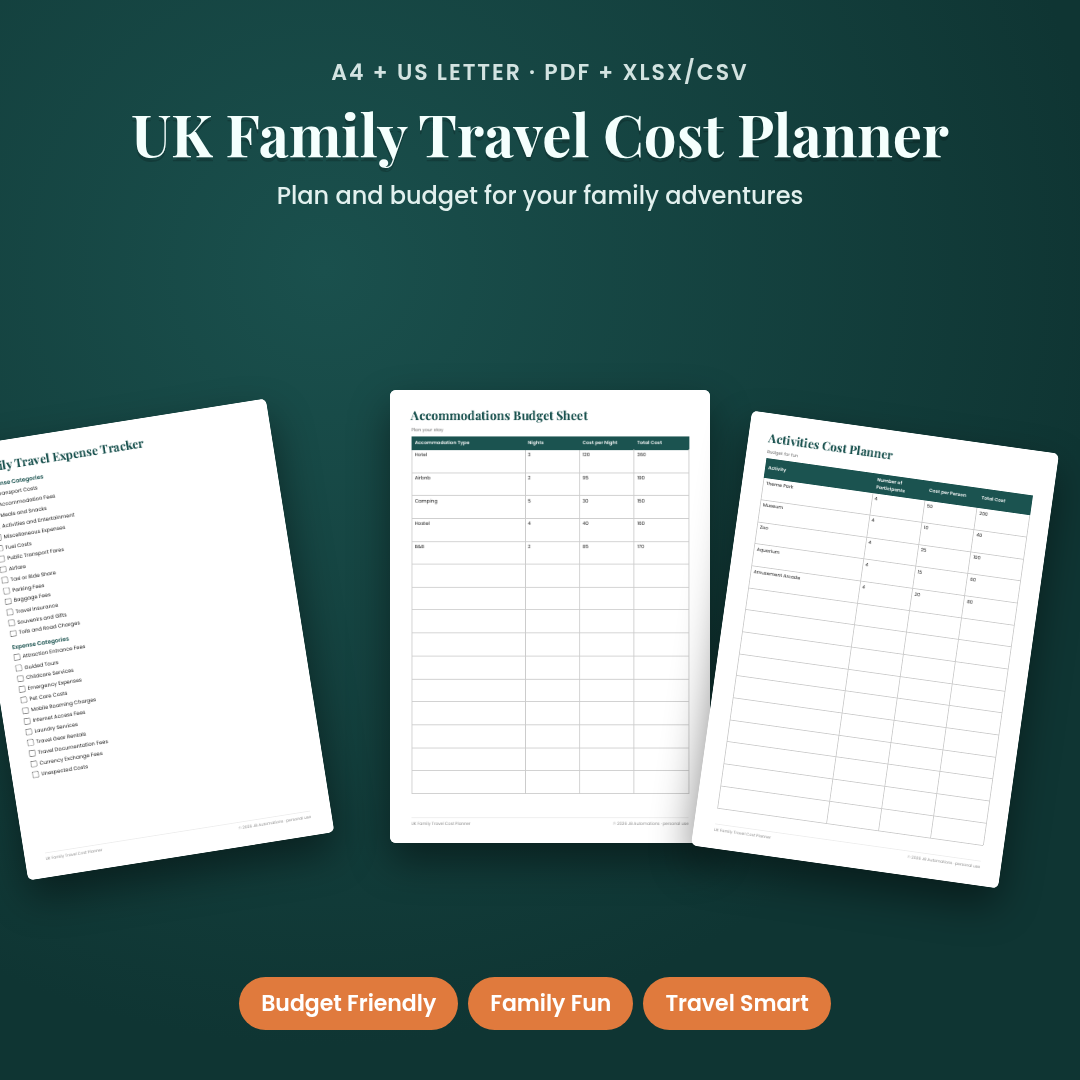 UK Family Travel Cost Planner