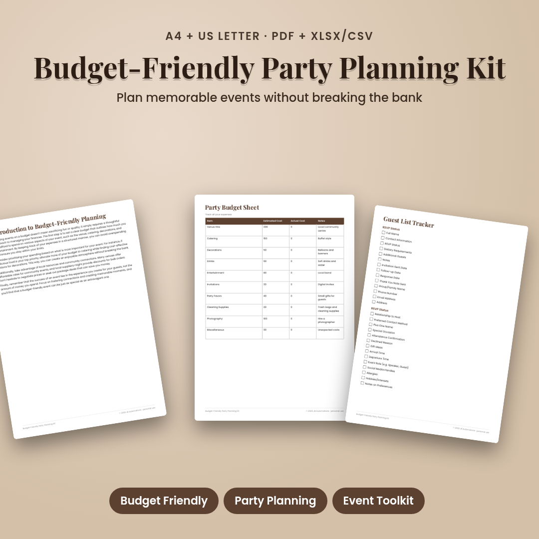 Budget-Friendly Party Planning Kit
