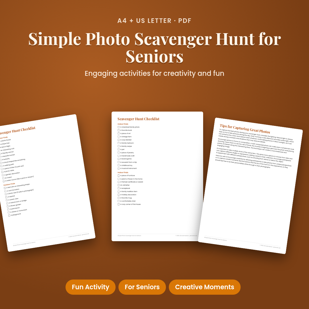 Simple Photo Scavenger Hunt for Seniors