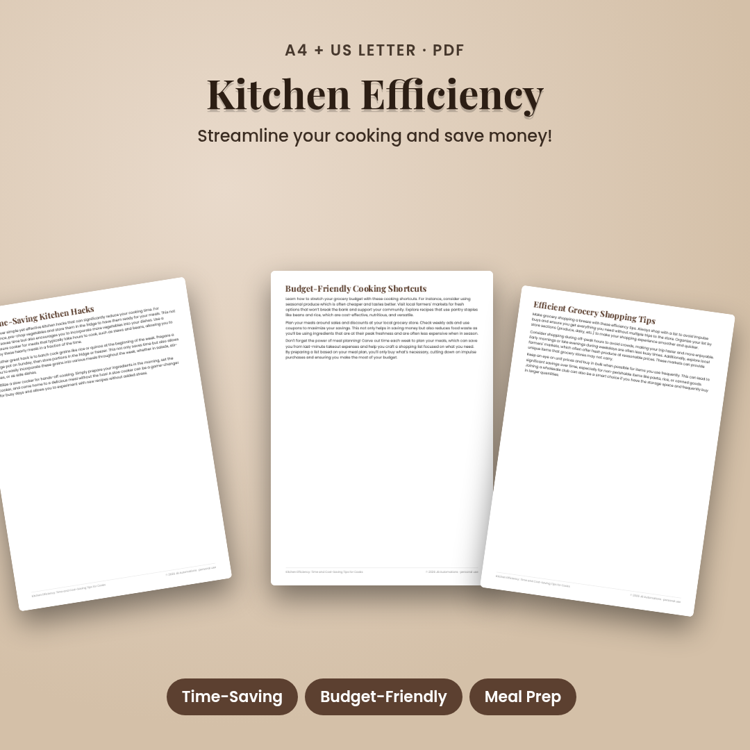 Kitchen Efficiency: Time and Cost-Saving Tips for Cooks
