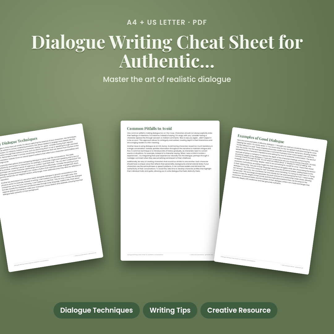 Dialogue Writing Cheat Sheet for Authentic Conversations