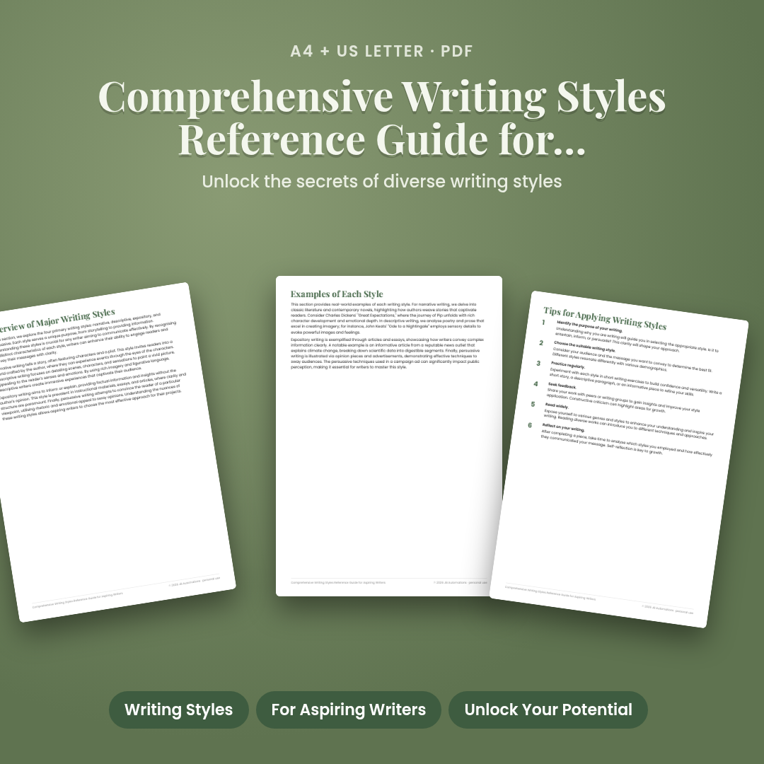 Comprehensive Writing Styles Reference Guide for Aspiring Writers