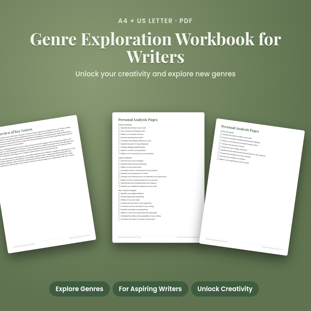 Genre Exploration Workbook for Writers