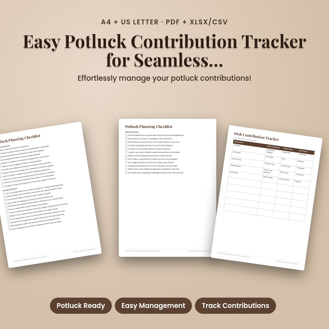 Easy Potluck Contribution Tracker for Seamless Planning