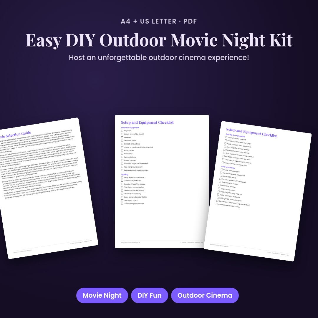 Easy DIY Outdoor Movie Night Kit