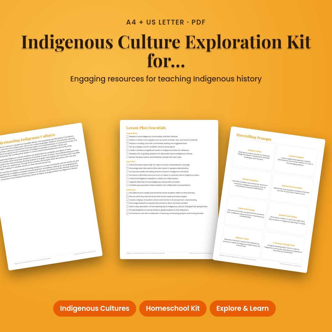 Indigenous Culture Exploration Kit for Homeschooling Families
