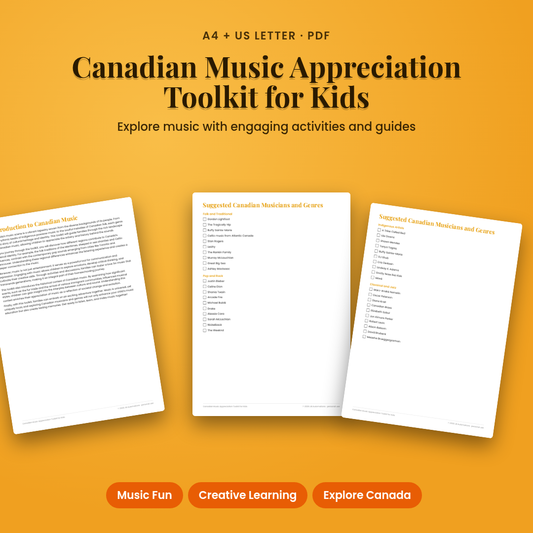 Canadian Music Appreciation Toolkit for Kids