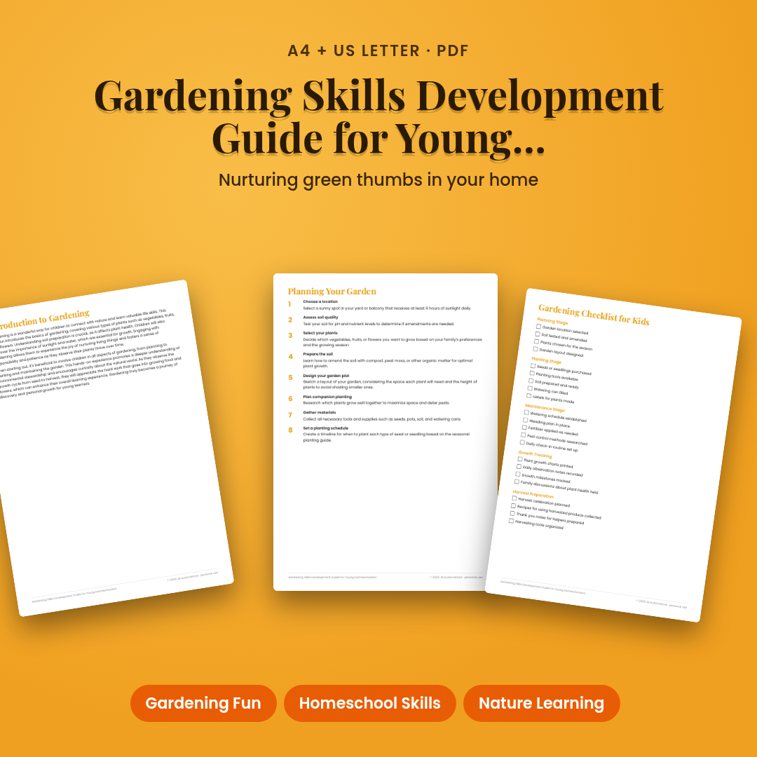 Gardening Skills Development Guide for Young Homeschoolers