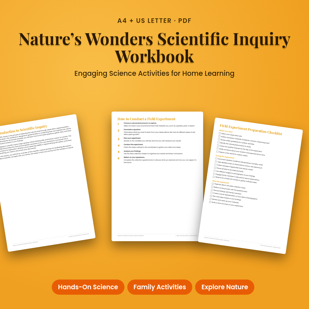 Nature’s Wonders Scientific Inquiry Workbook