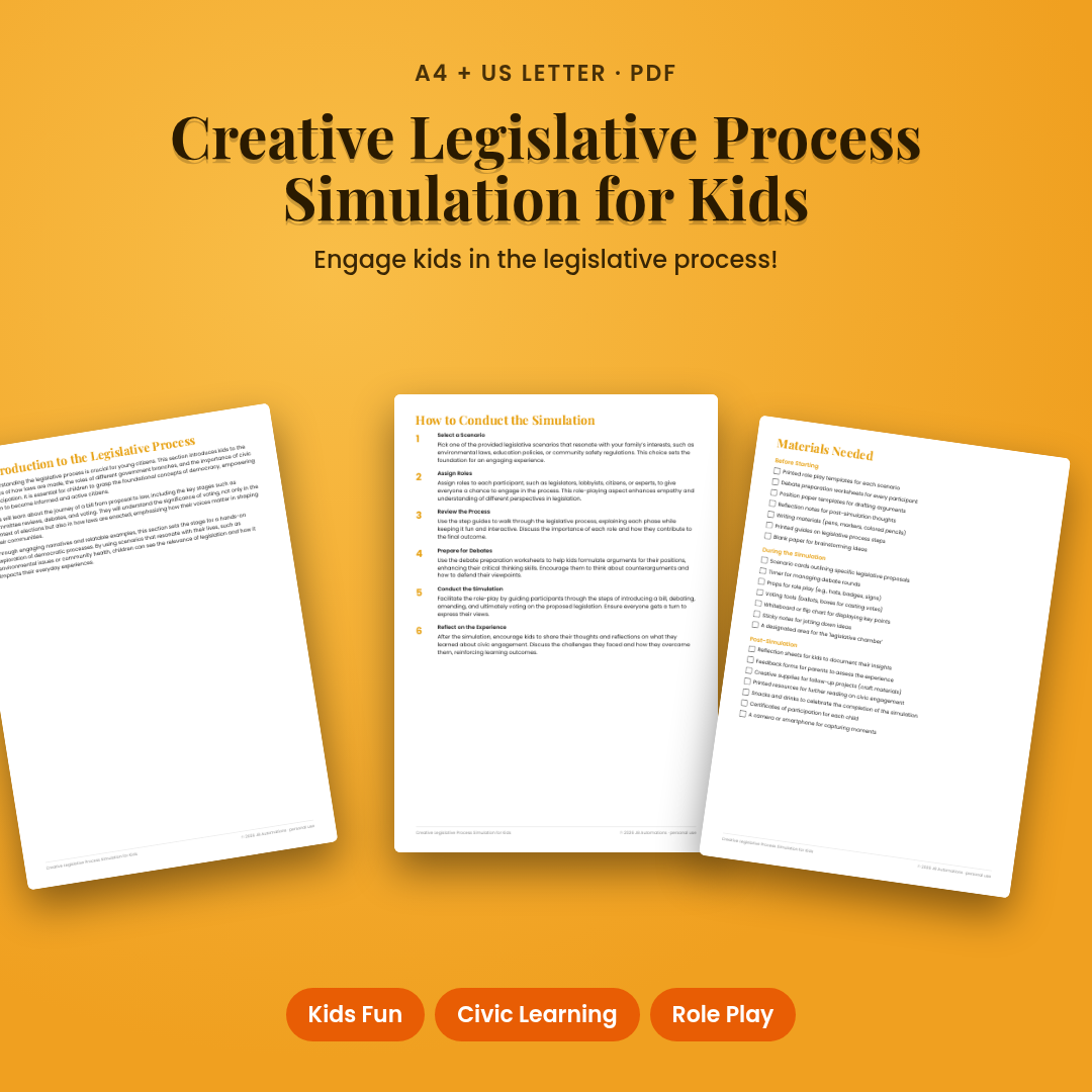 Creative Legislative Process Simulation for Kids