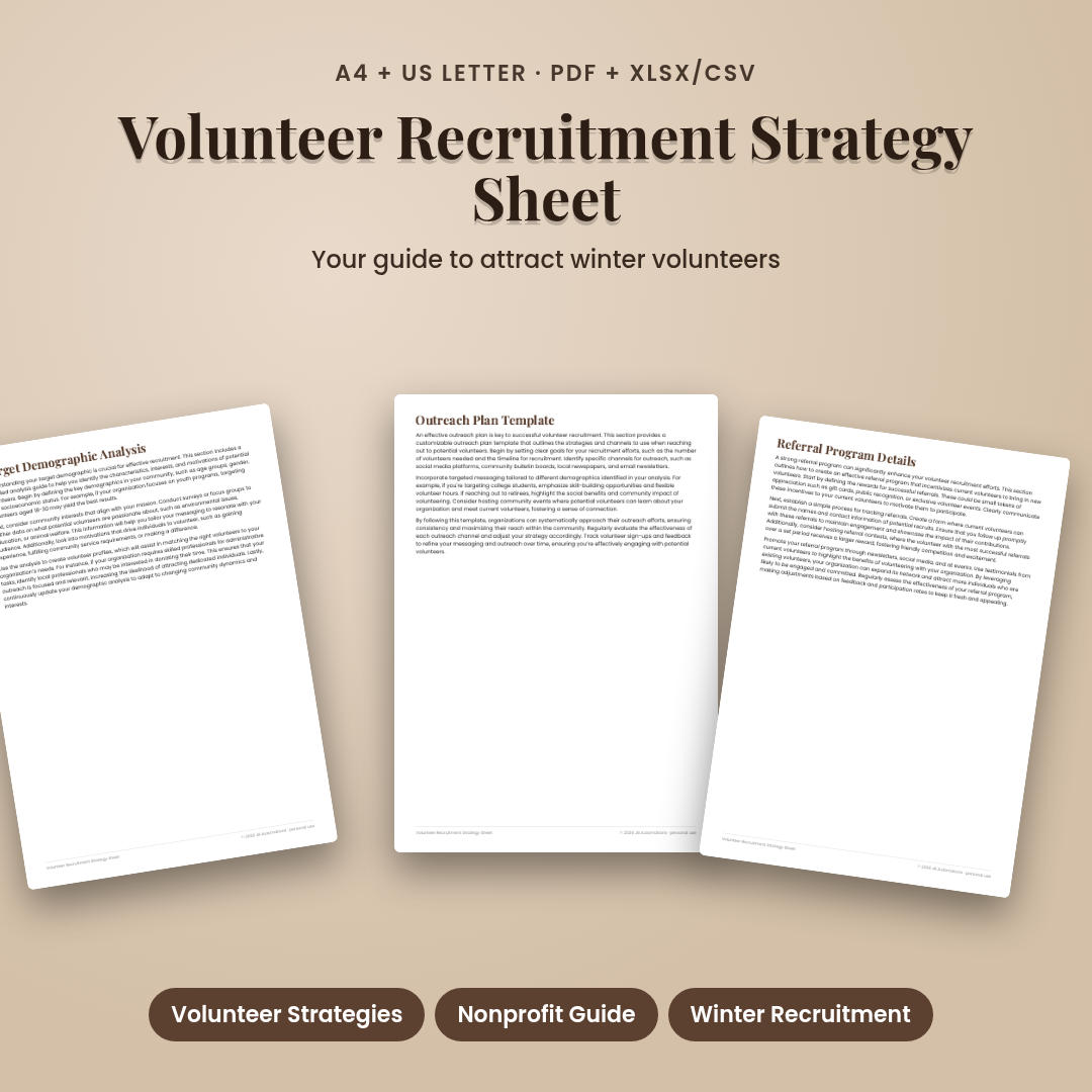 Volunteer Recruitment Strategy Sheet