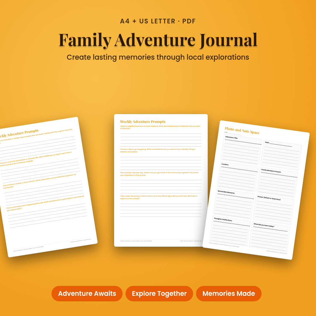 Family Adventure Journal: Explore Your Local Wonders