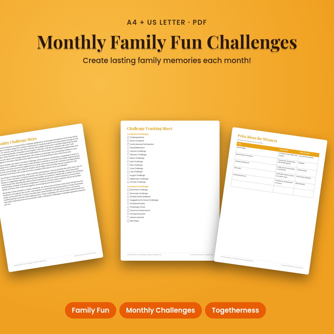 Monthly Family Fun Challenges: Enhance Togetherness