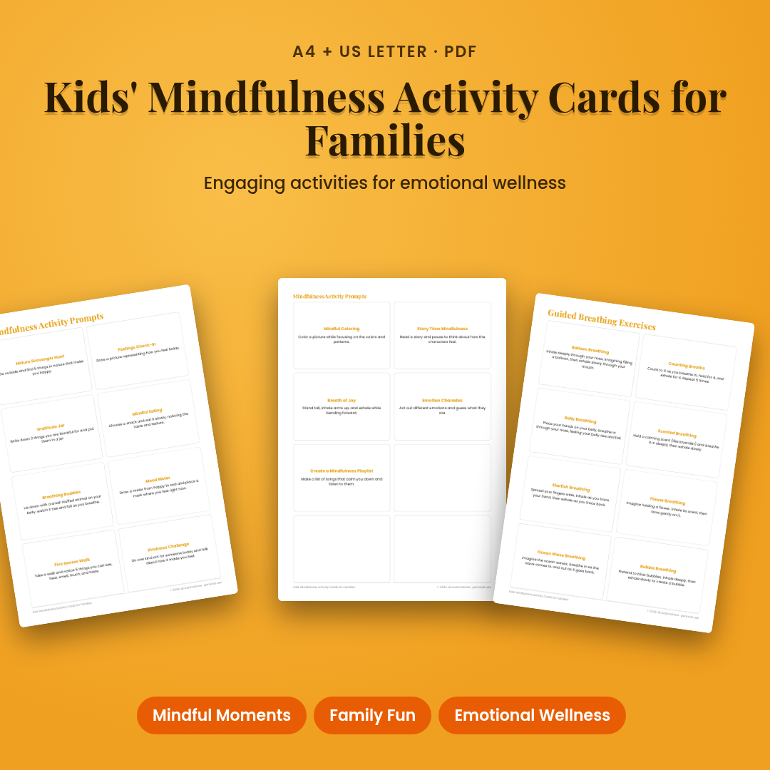 Kids' Mindfulness Activity Cards for Families