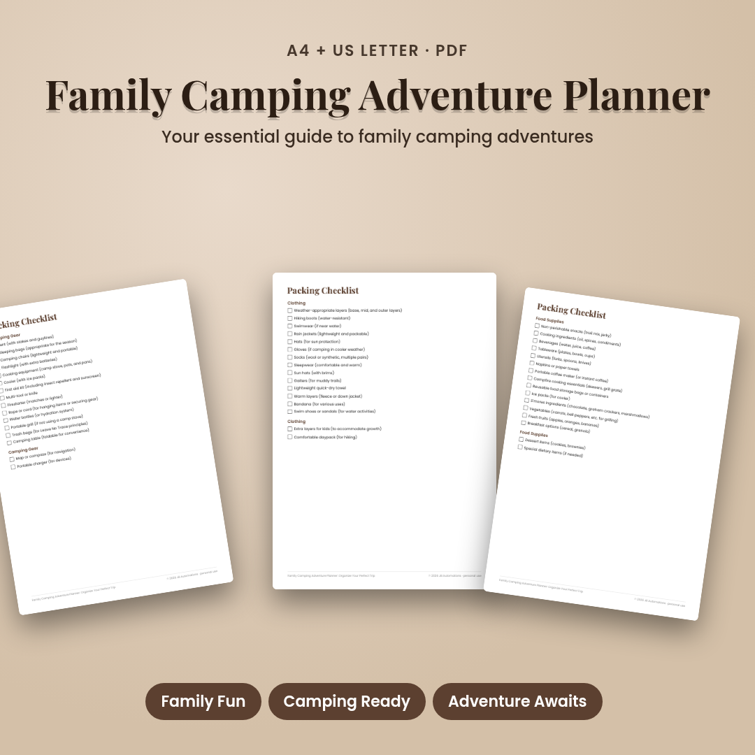 Family Camping Adventure Planner: Organize Your Perfect Trip