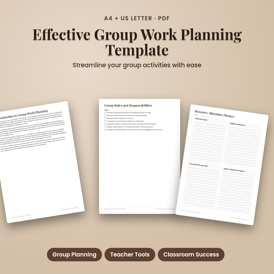 Effective Group Work Planning Template