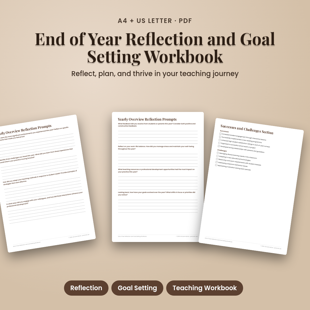 End of Year Reflection and Goal Setting Workbook