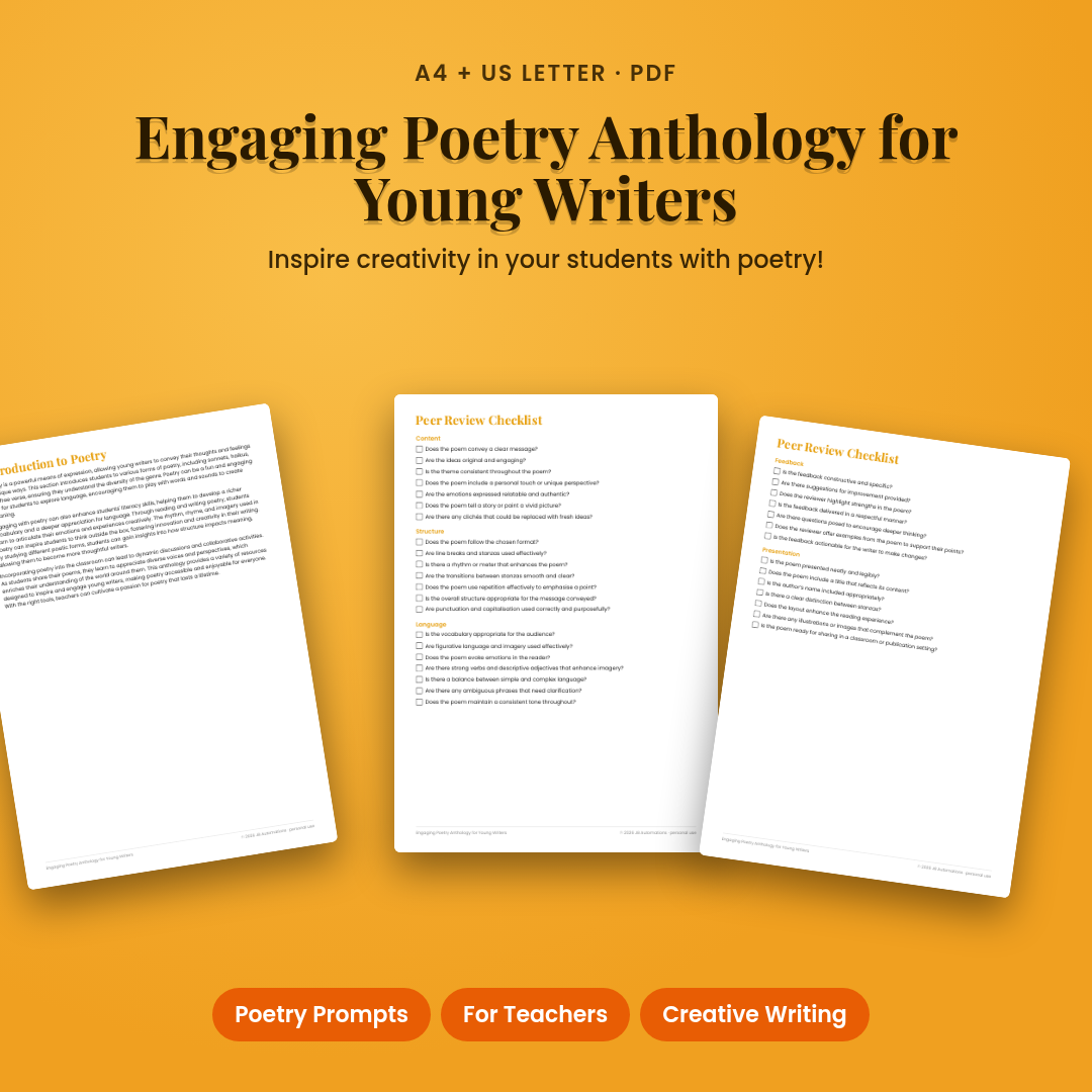 Engaging Poetry Anthology for Young Writers