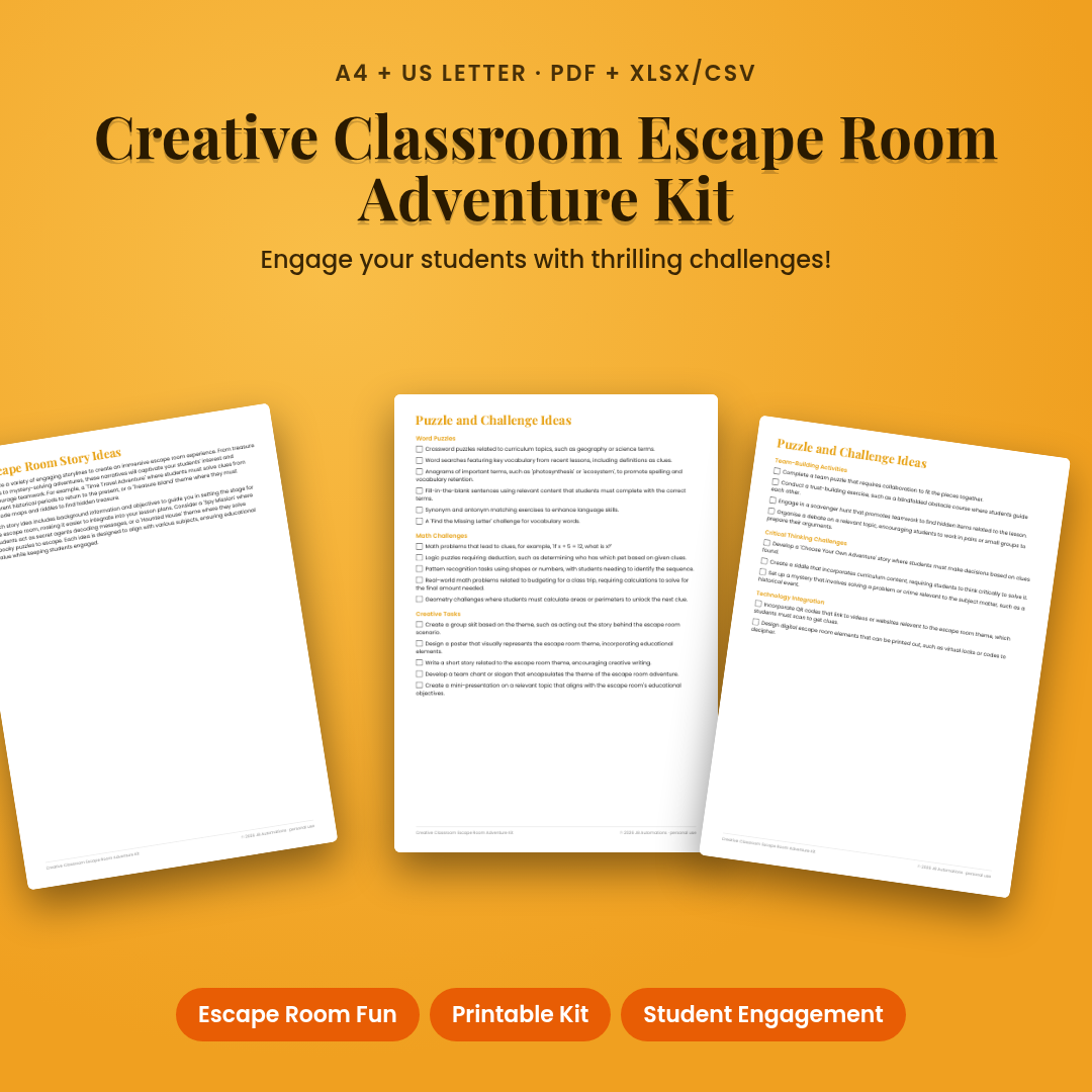 Creative Classroom Escape Room Adventure Kit