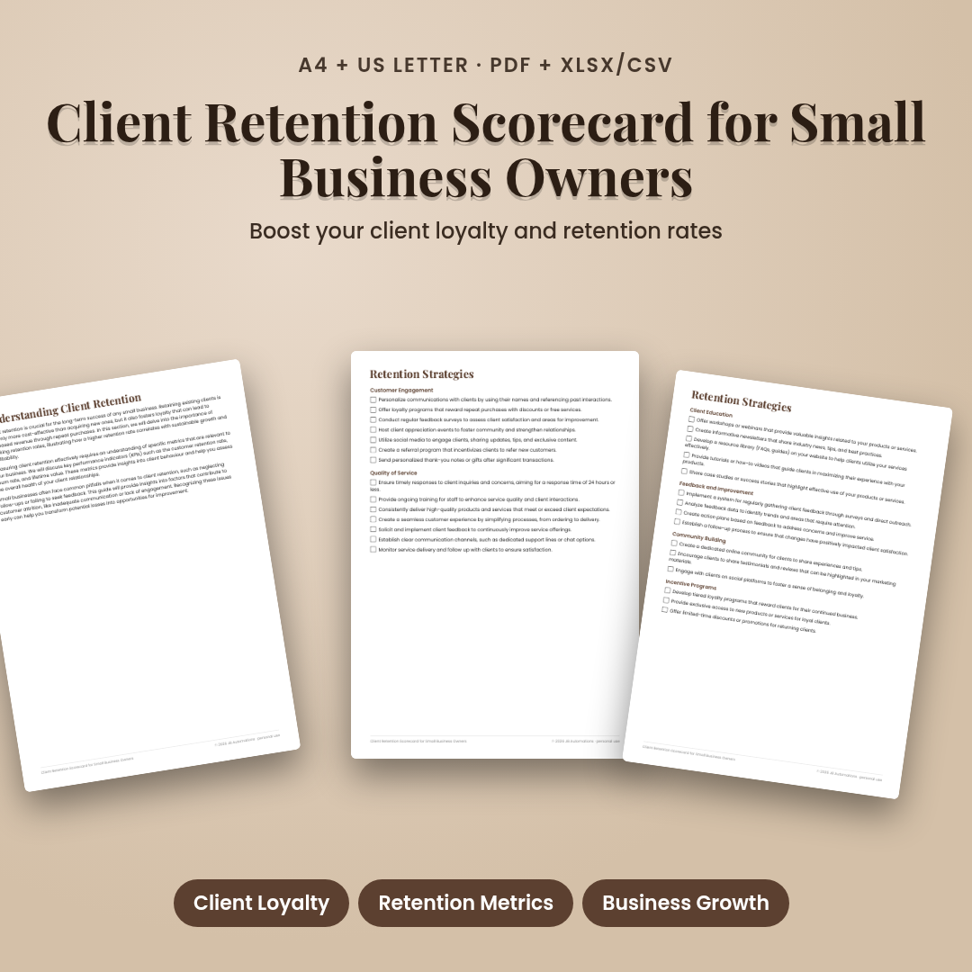 Client Retention Scorecard for Small Business Owners