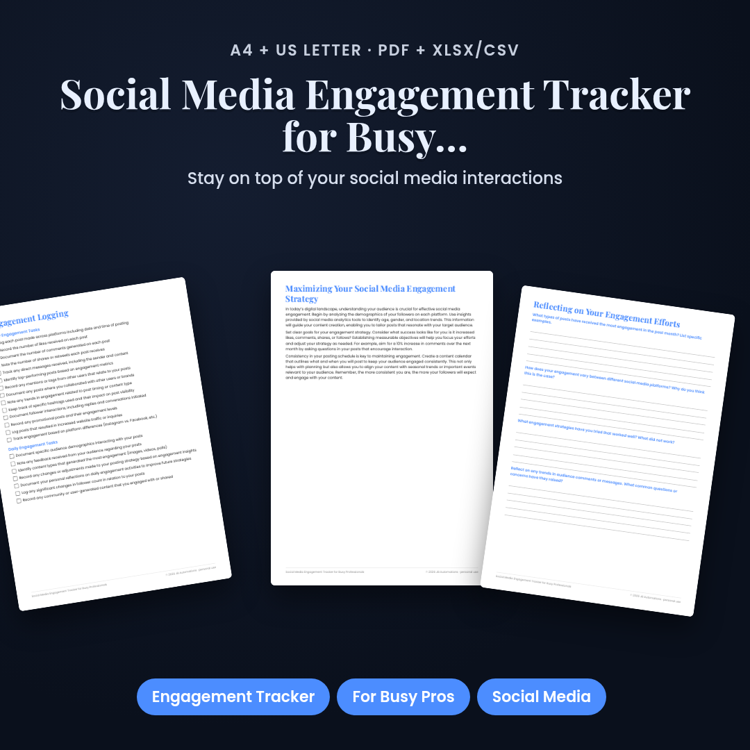 Social Media Engagement Tracker for Busy Professionals