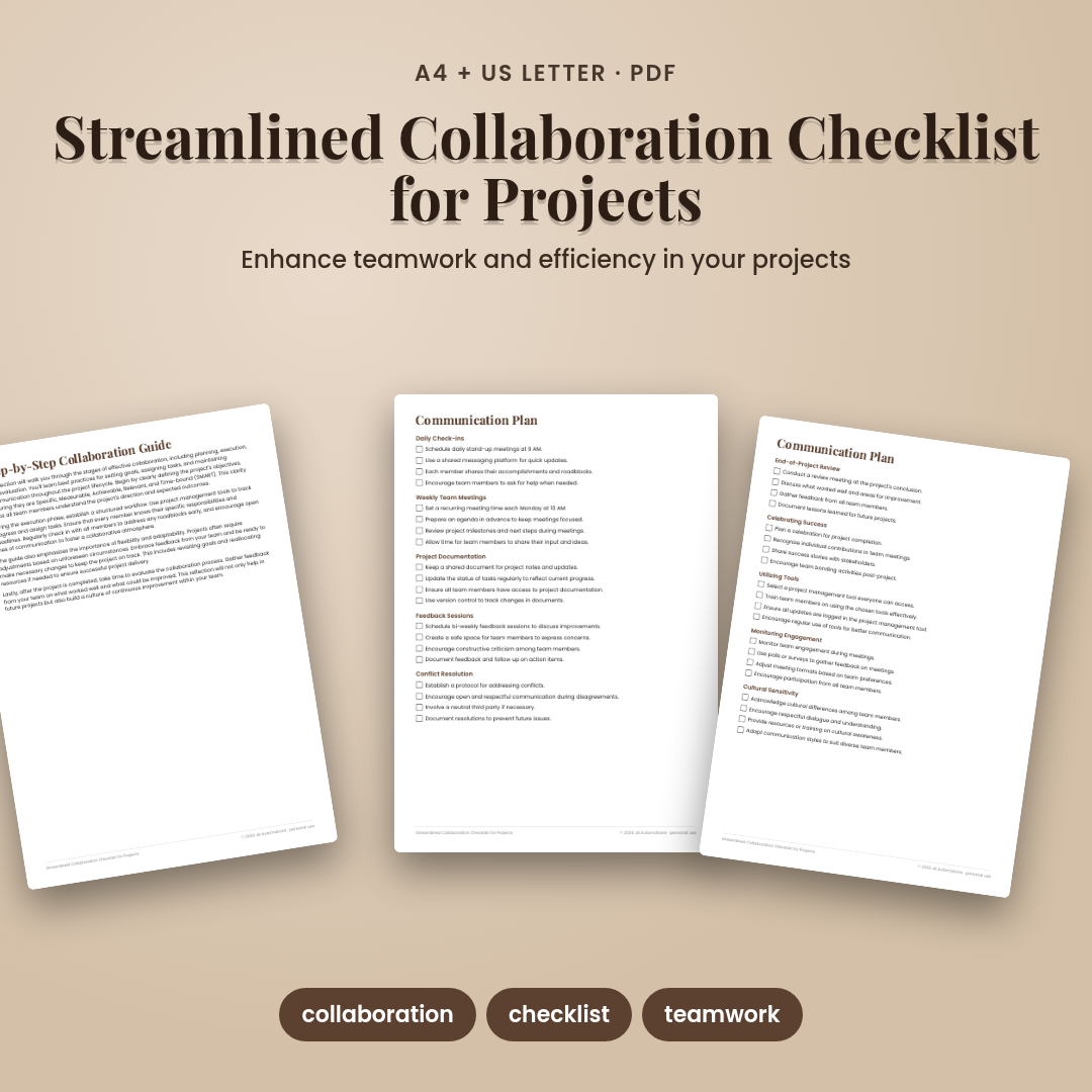 Streamlined Collaboration Checklist for Projects