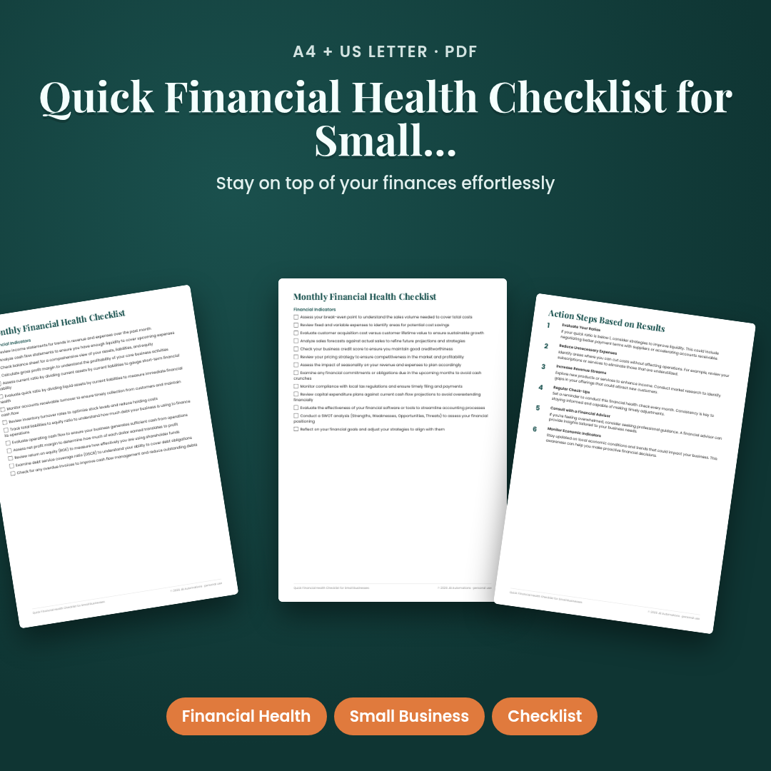Quick Financial Health Checklist for Small Businesses
