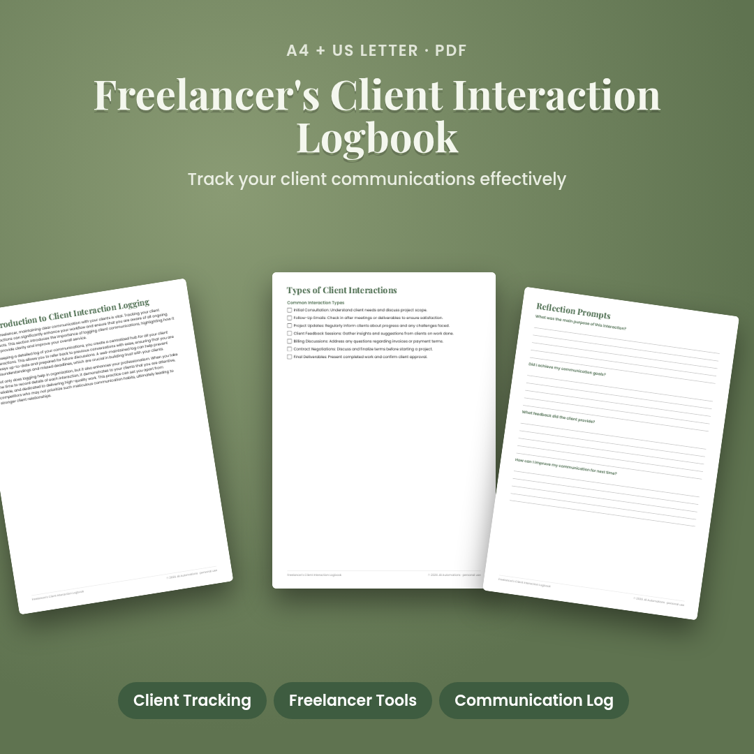 Freelancer's Client Interaction Logbook
