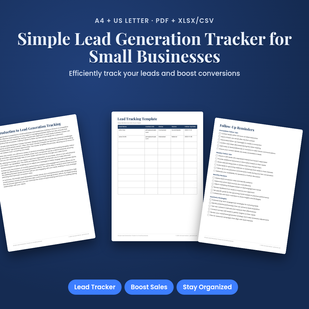 Simple Lead Generation Tracker for Small Businesses