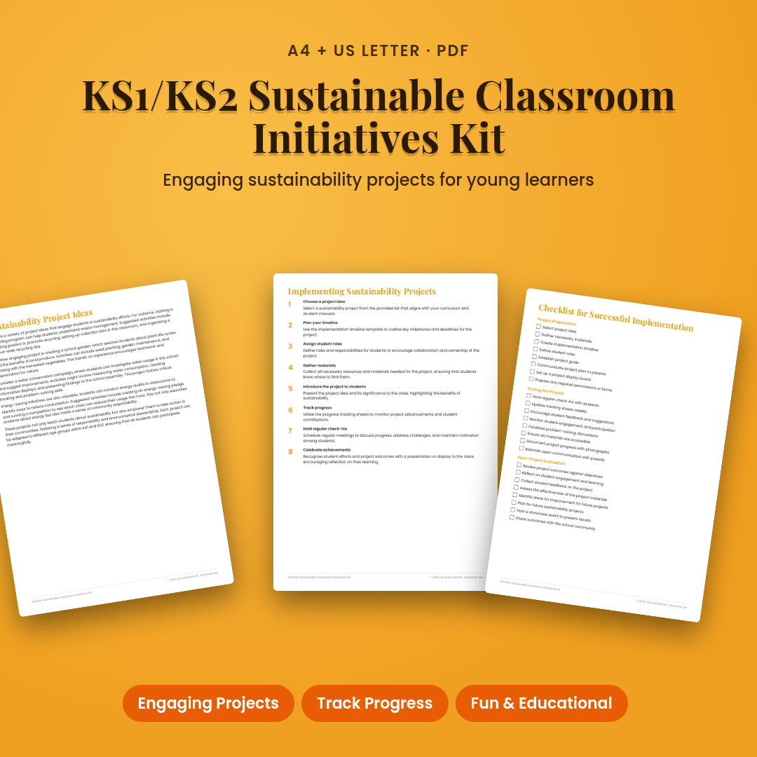 KS1/KS2 Sustainable Classroom Initiatives Kit