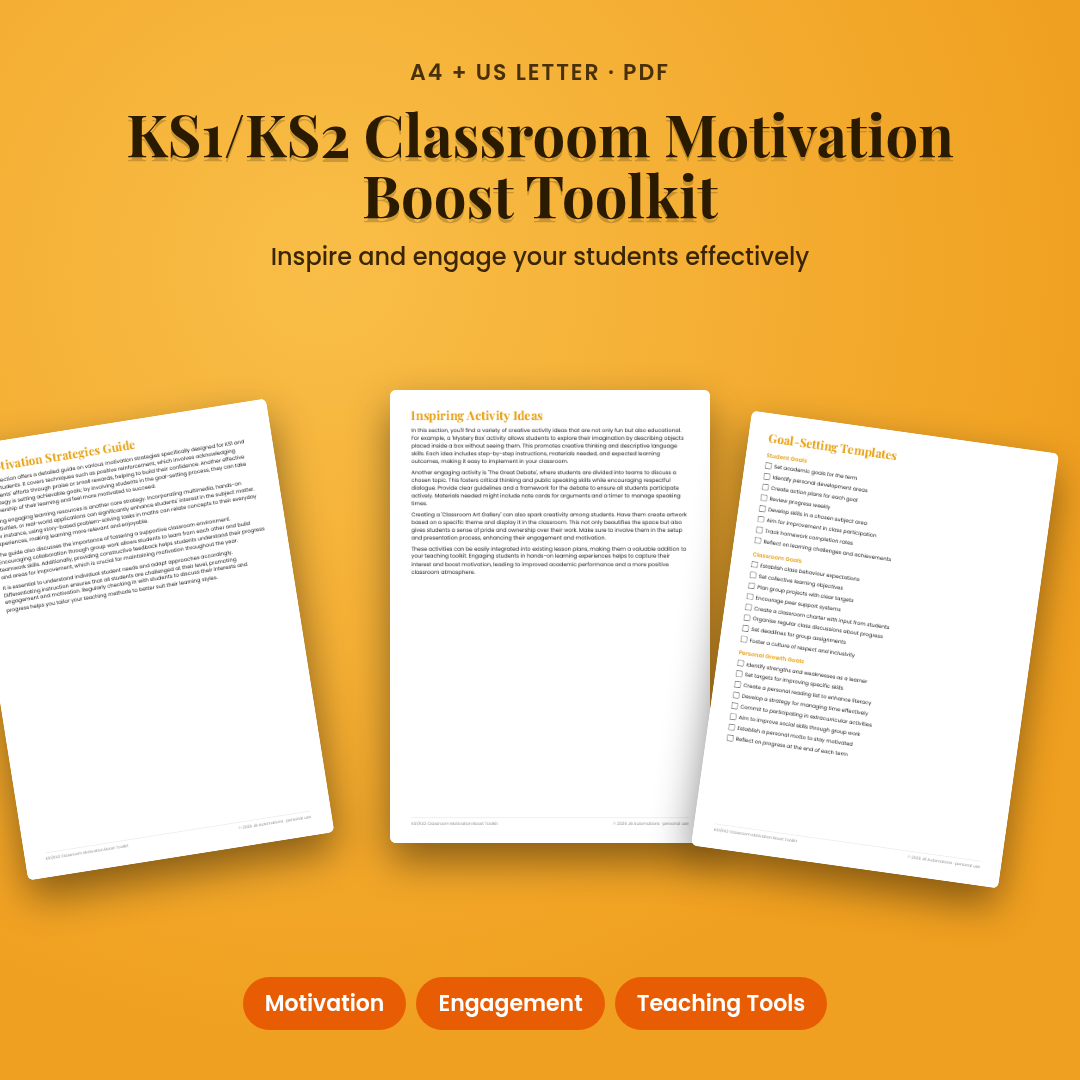 KS1/KS2 Classroom Motivation Boost Toolkit